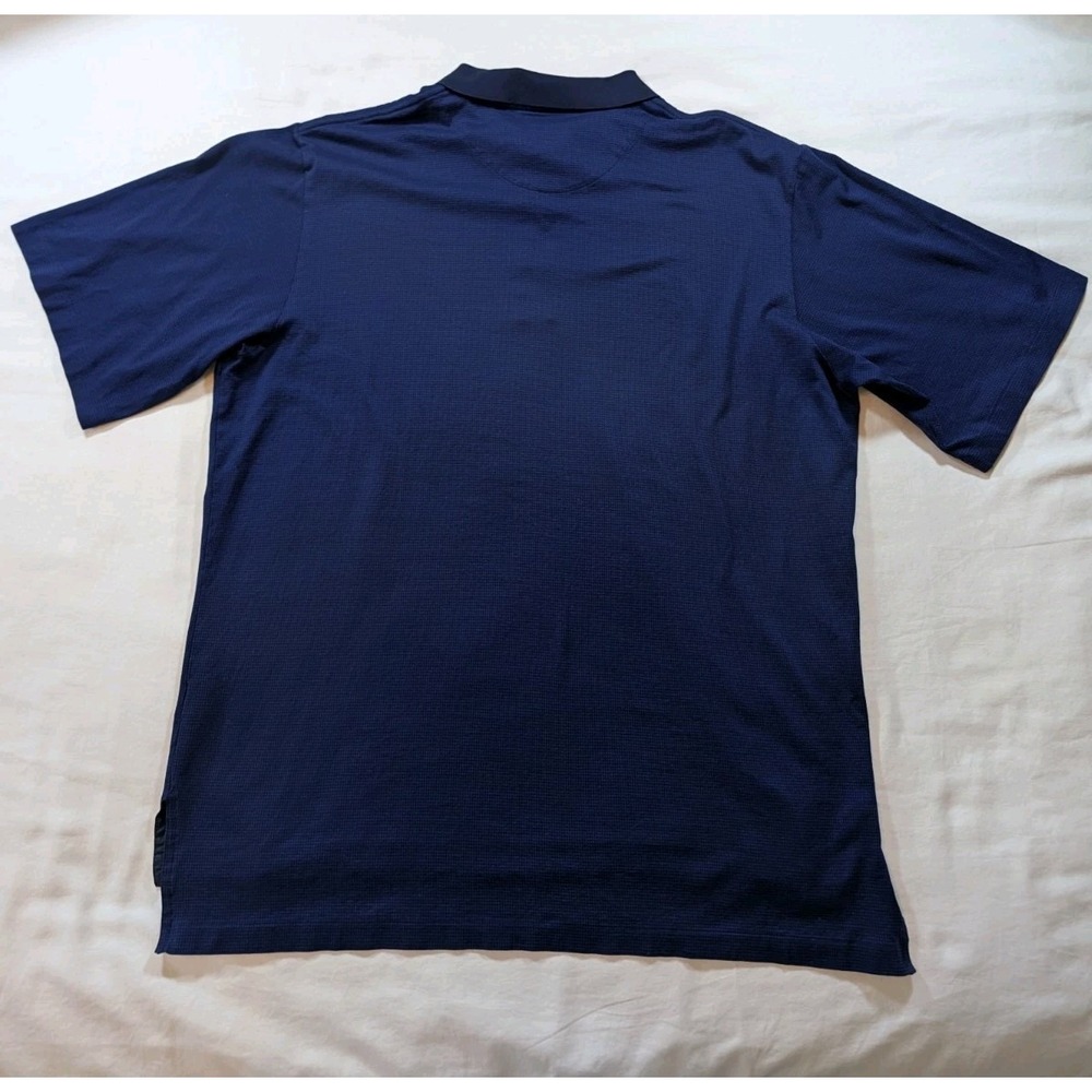 POLO GOLF Ralph Lauren Men XL Blue Pima Cotton Short Sleeve Polo Shirt Micro Chk - Picture 8 of 8